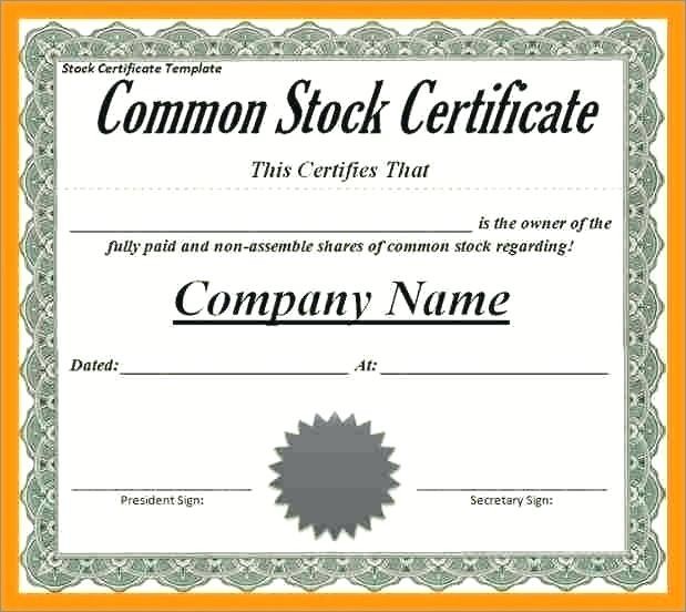 Shareholder Certificate Template Awesome Shareholders Blank Share Certificates Free
