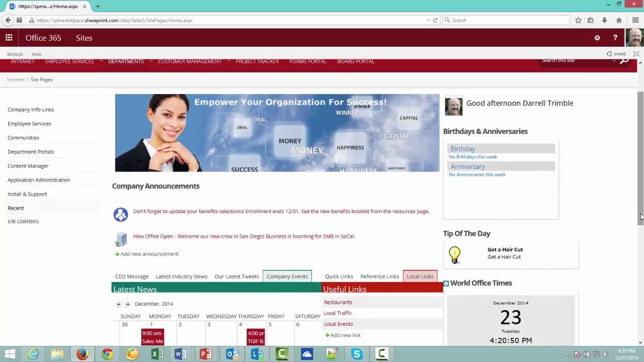 SharePoint Office 365 Intranet Template YouTube Free Sharepoint