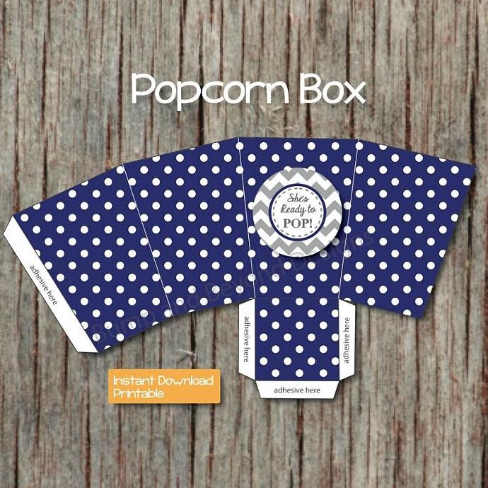 Shes Ready To Pop Popcorn Boxes Baby By On Zibbet