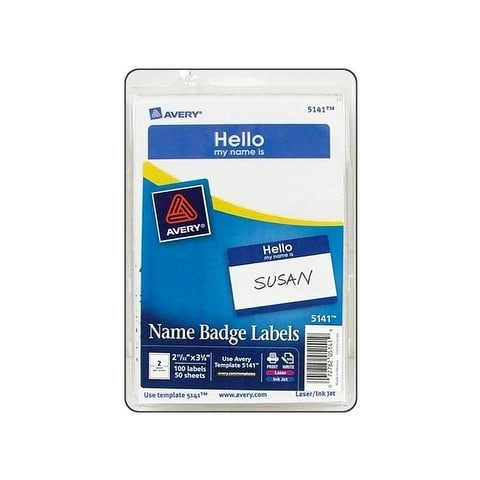 Shop Avery Label Name Badge Hello My Is Blue 100pc Free Template