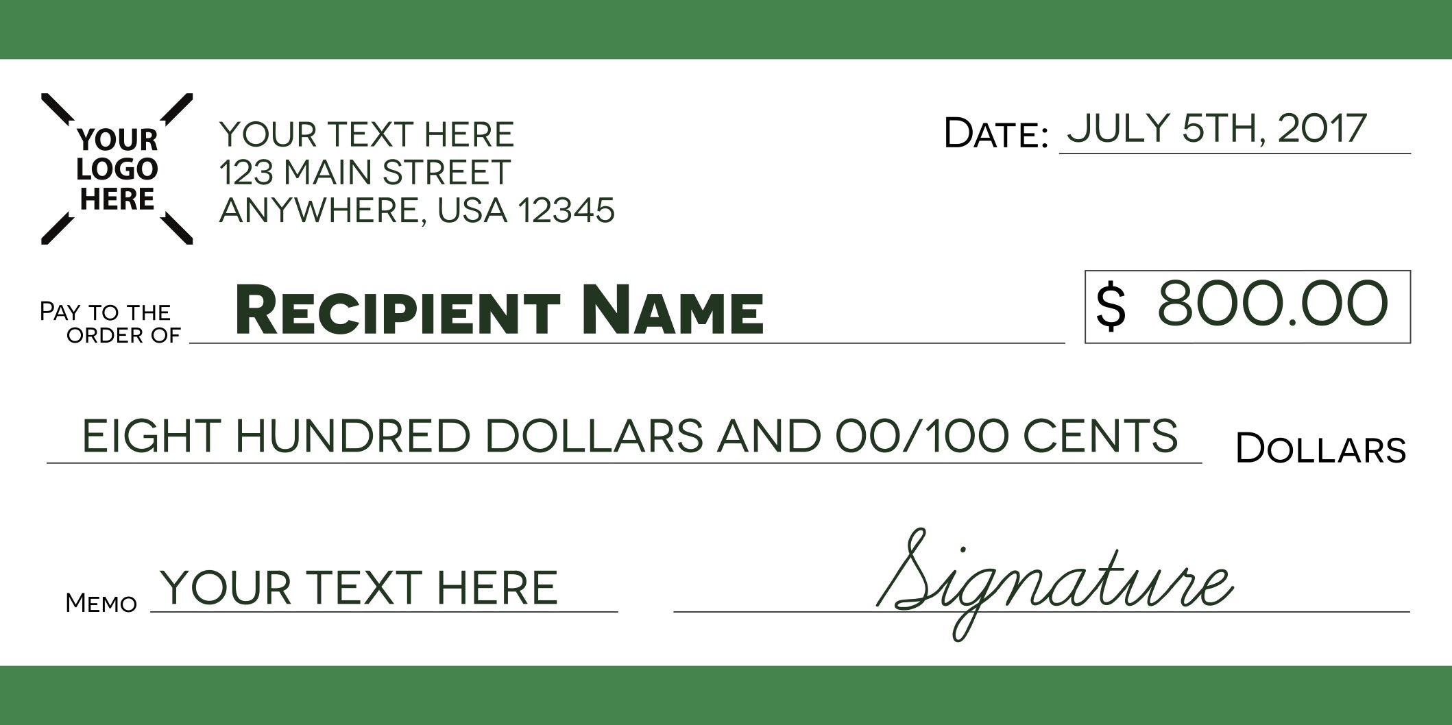 Signage 101 Giant Check Uses And Templates Signs Com Blog Oversized Cheque Template