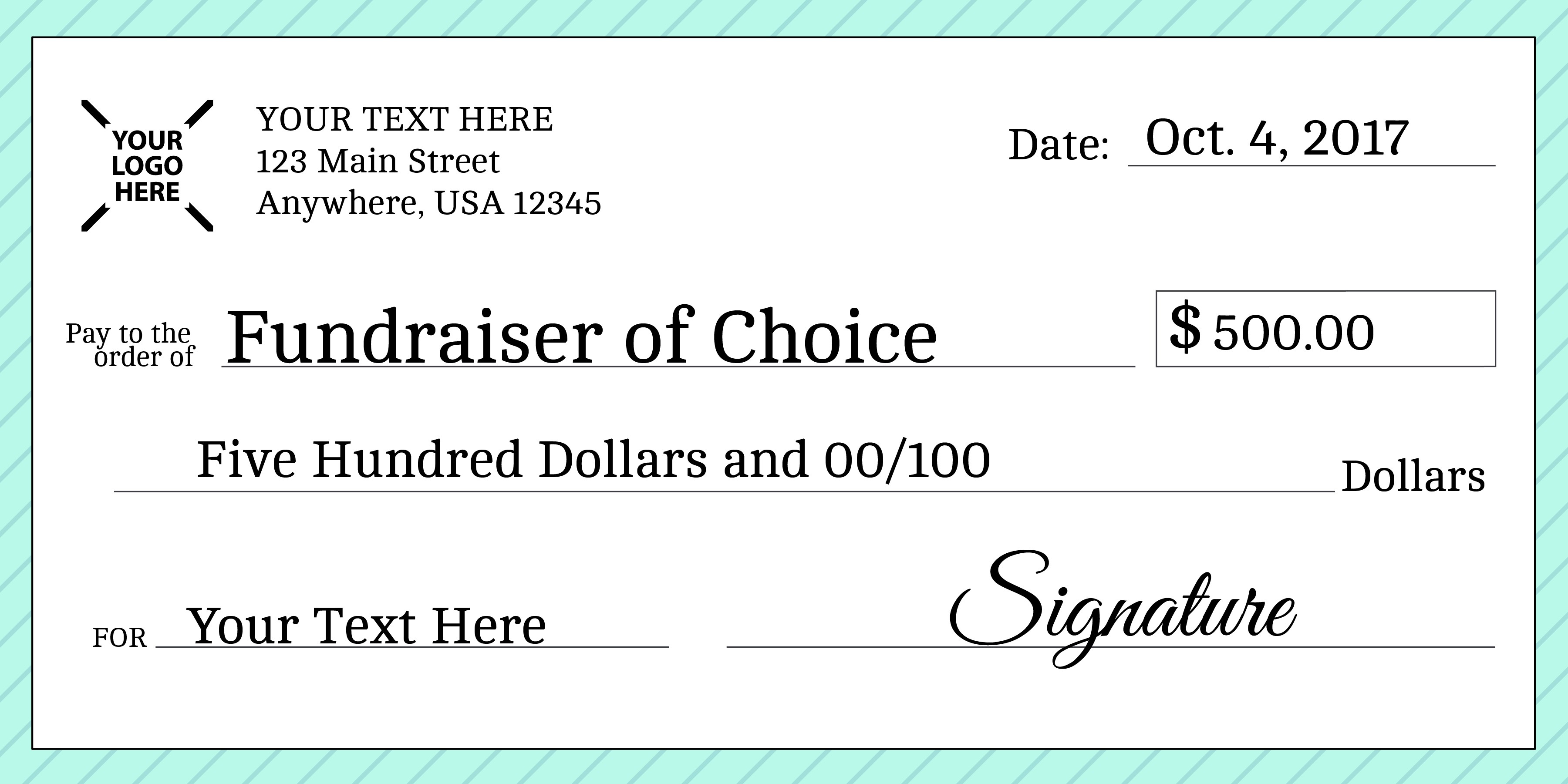 Signage 101 Giant Check Uses And Templates Signs Com Blog Oversized Template