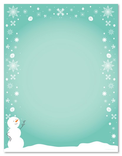 Silly Snowman Stationery Letterhead Christmas 21334 Letter
