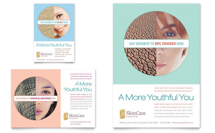 Skin Care Clinic Flyer Ad Template Design Brochure Samples