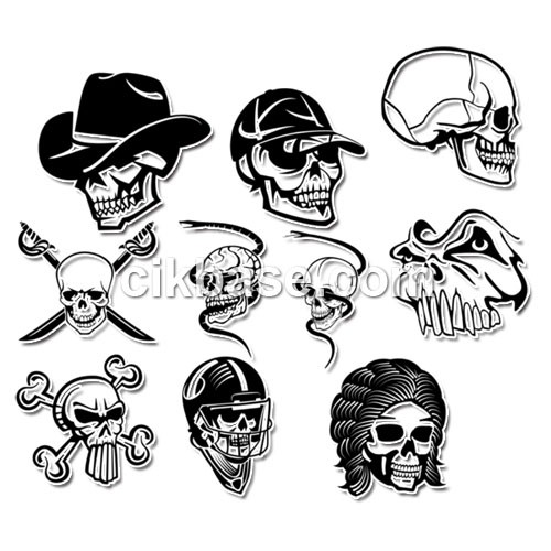 Skull Tattoo Vector Templates Banner Illustration Free Graphic Psd Template
