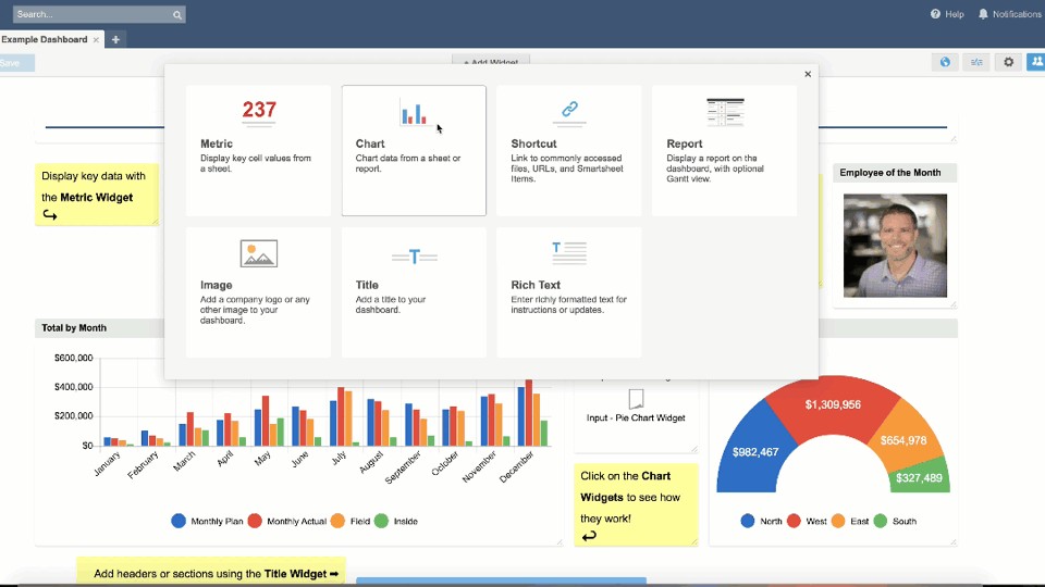 Smartsheet Updates Dashboard Charts With Enhancements Template