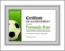 Soccer Awards Certificate Template Award Certificates Templates