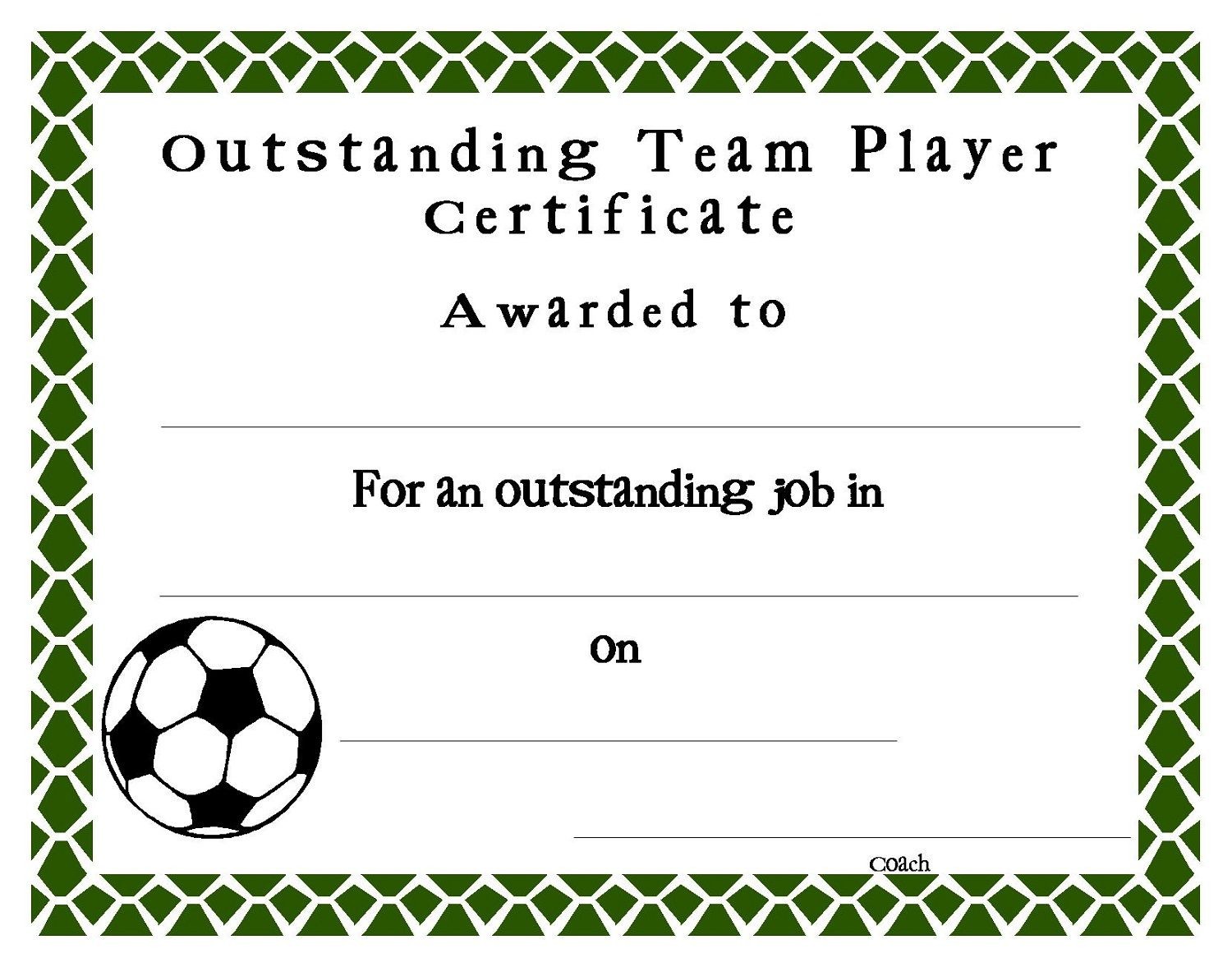 Soccer Certificate Templates Blank K5 Worksheets
