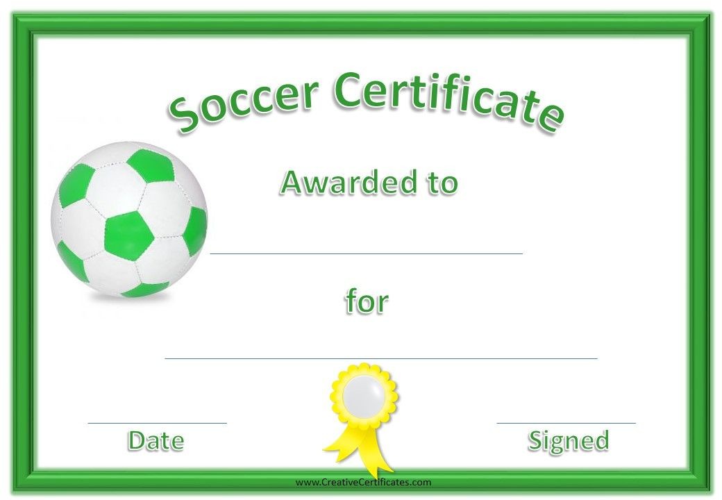 Soccer Certificates Kids Pinterest Gifts And Certificate Ideas
