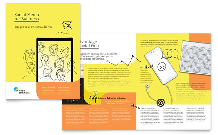 Social Media Consultant Brochure Template Word Publisher Online
