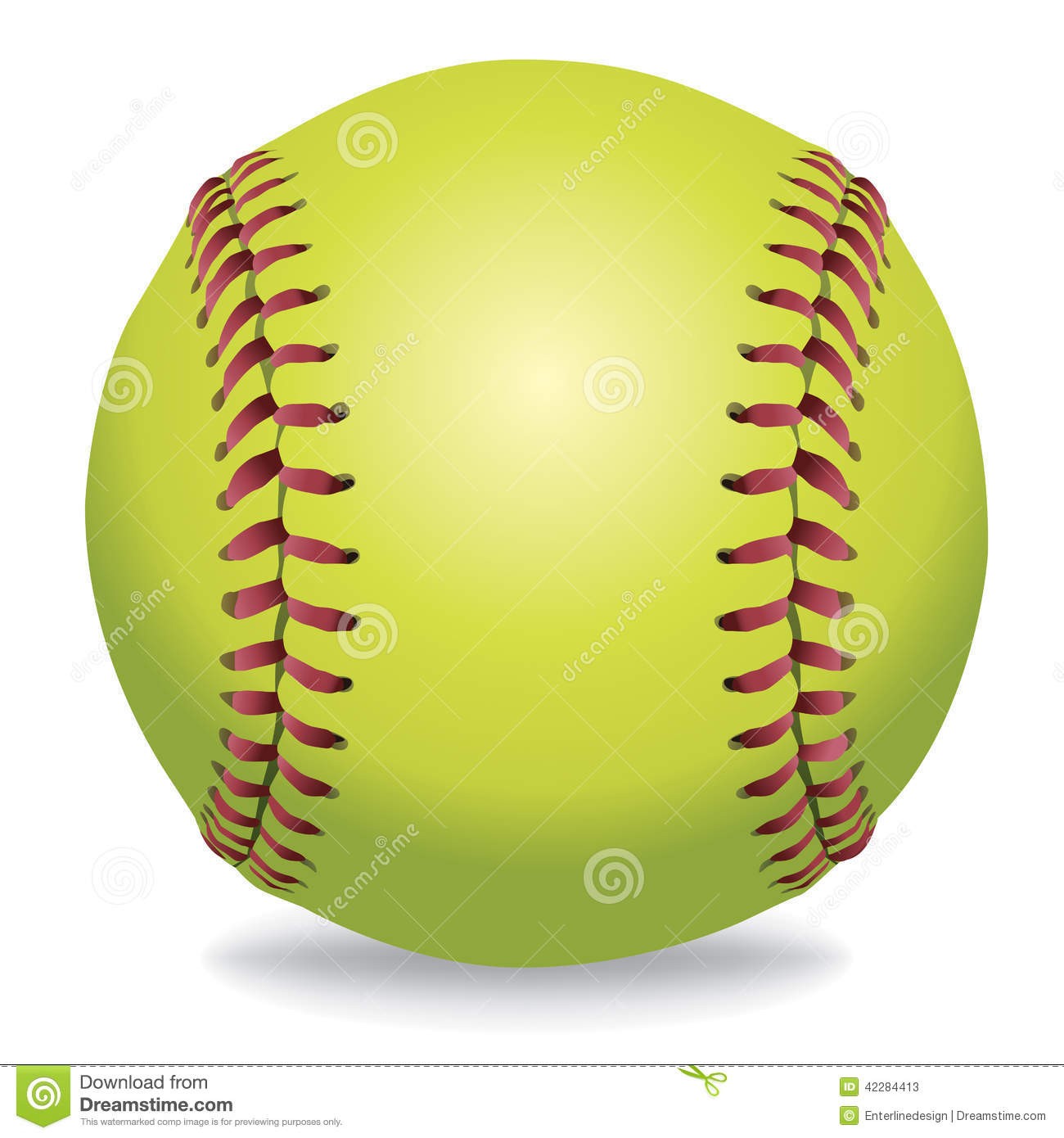 Softball On White Illustration Stock Vector Of Ball Free
