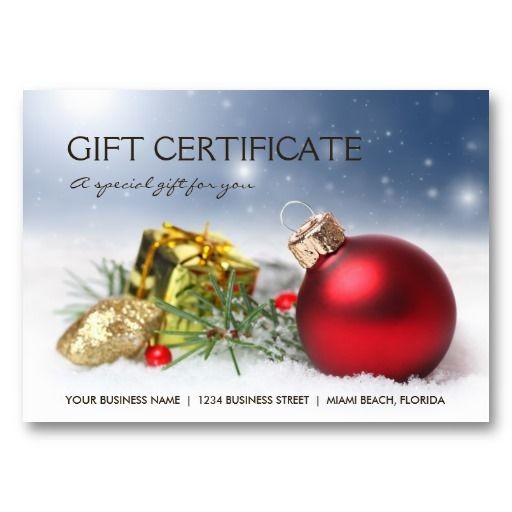 SOLD Blank Christmas Holiday Season Gift Certificate Zazzle