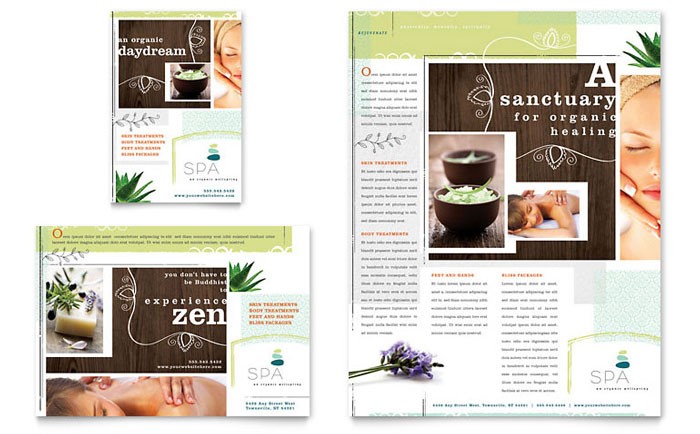Spa Day Flyer Templates Print Ad Free Download