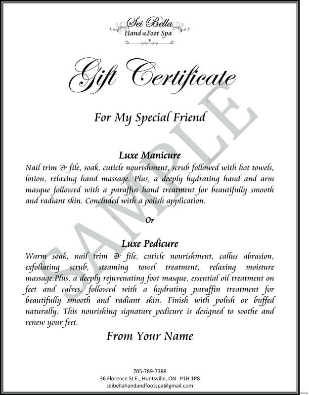 Spa Day Gift Certificate Template New Pedicure
