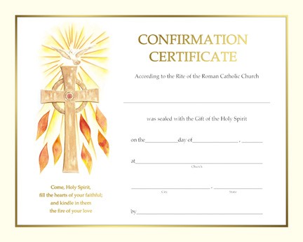 Spiritual Confirmation Certificate Template