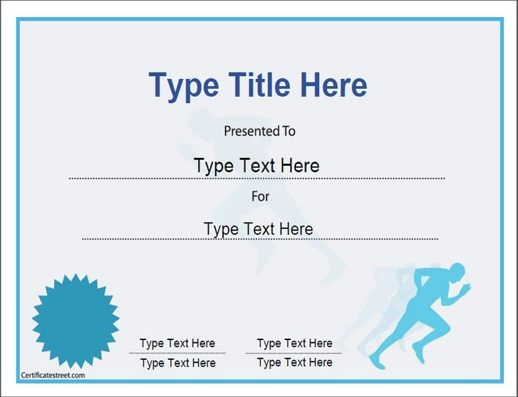 Sports Certificate Achievement In Running Com Cross Country Templates