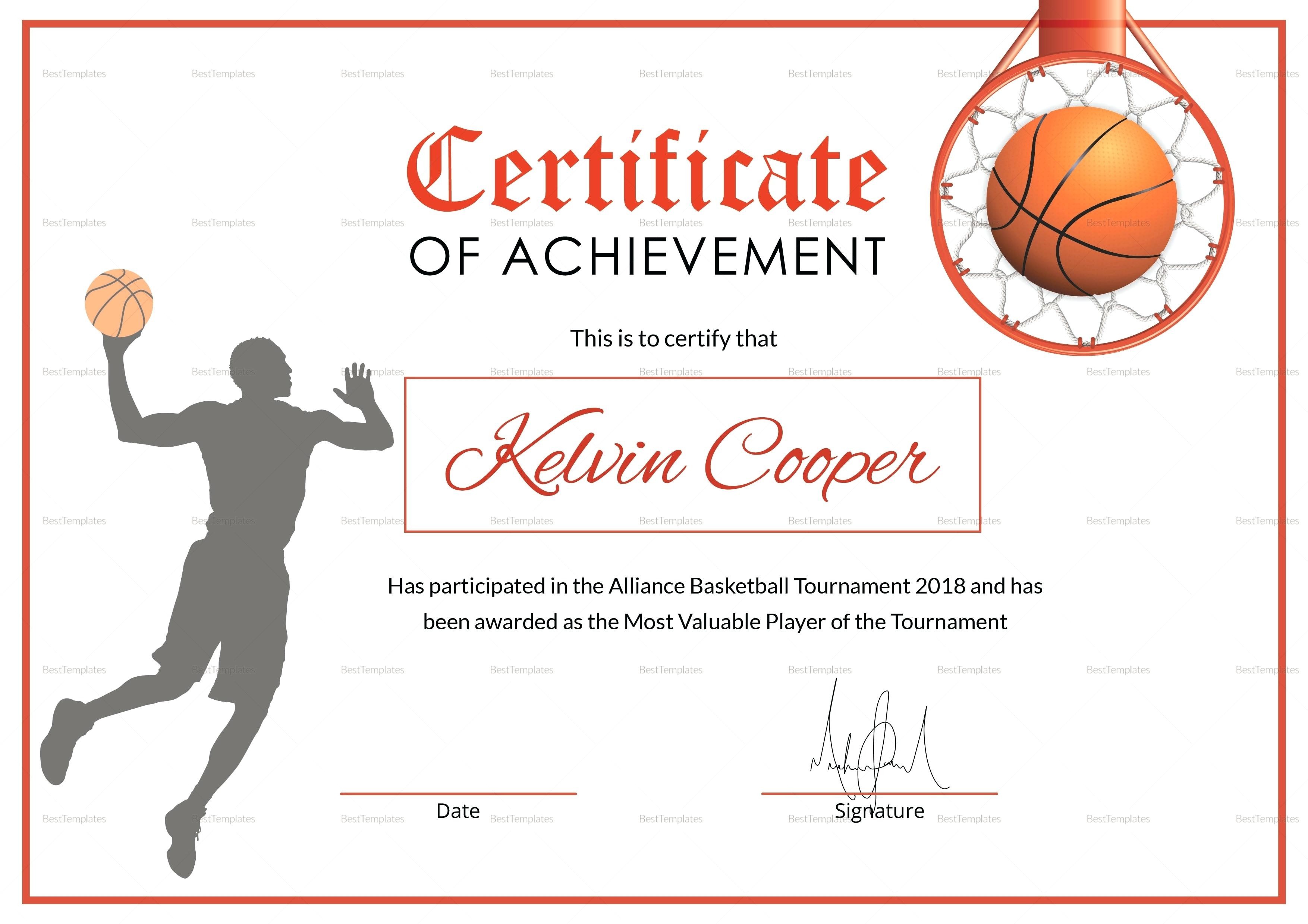 Sports Certificate Template Free Download Fresh Templates