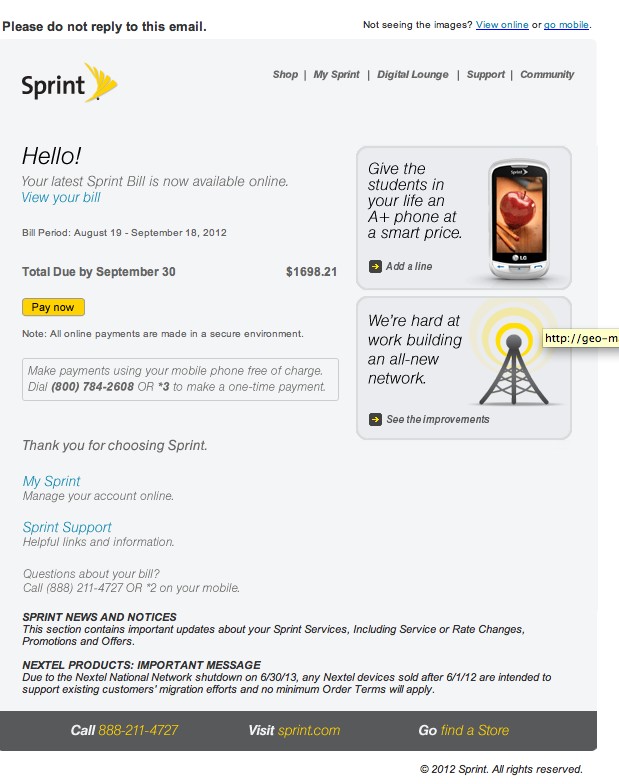 Sprint Users Beware It S The Next Phony Phone Bill Scam SnakeriverBBB Fake