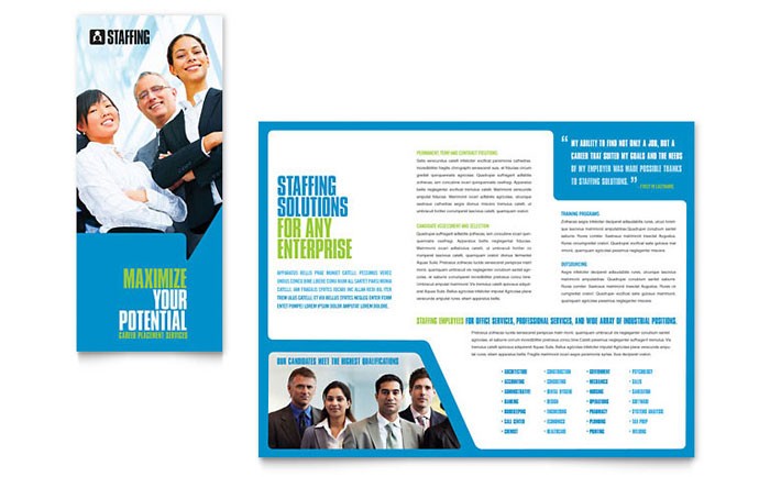 Staffing Recruitment Agency Brochure Template Design Career