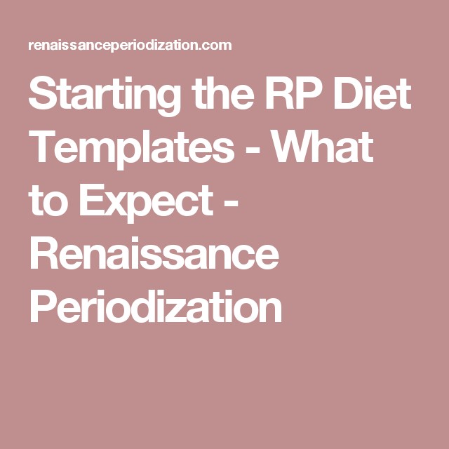 Starting The RP Diet Templates What To Expect Pinterest