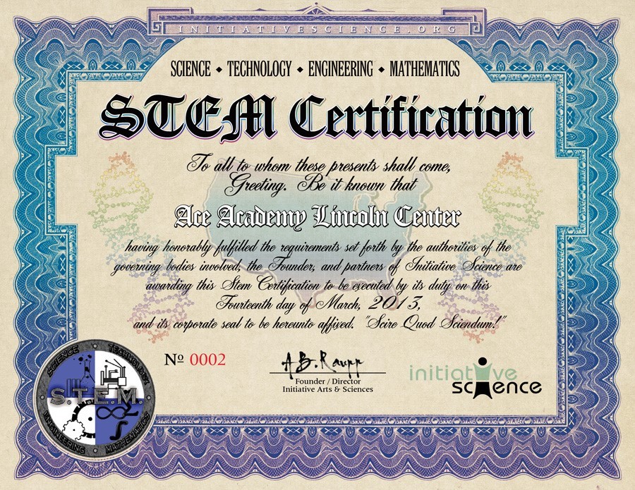 STEM Certification ACE Academy Stem Certificate
