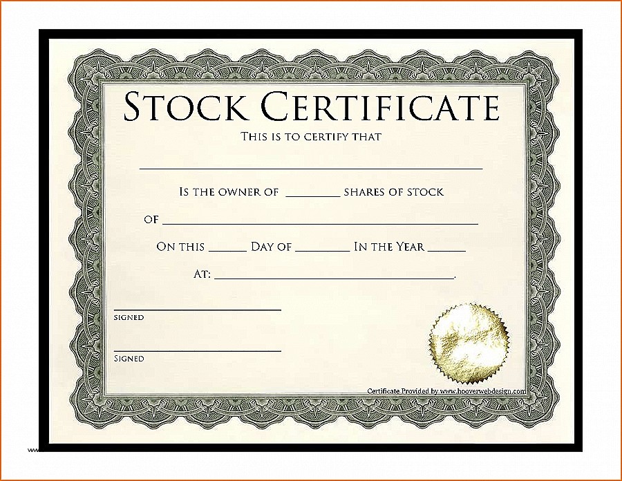 Stock Certificate Sample Best Template Word New Corporate