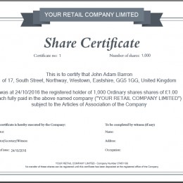 Stock Certificate Template Microsoft Word Share