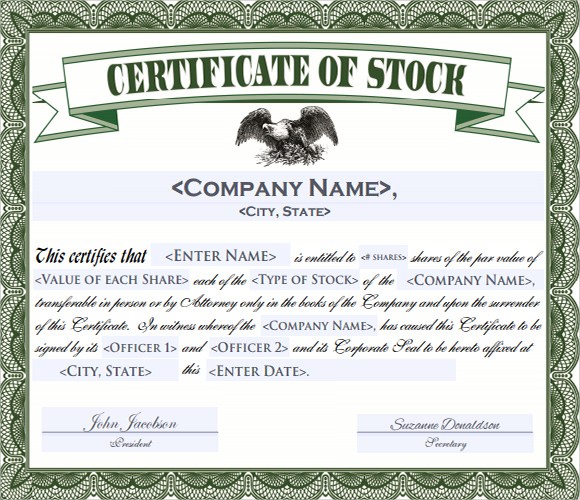 Stock Certificate Template Microsoft Word Tecaji Org