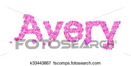 Stock Illustration Of Avery Female Name With Hearts K33443867 Clip
