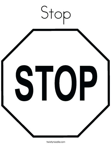 Stop Sign Coloring Page Printable Traffic Image