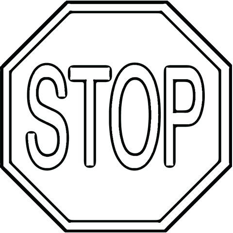 Stop Sign Printable Coloring Page Template