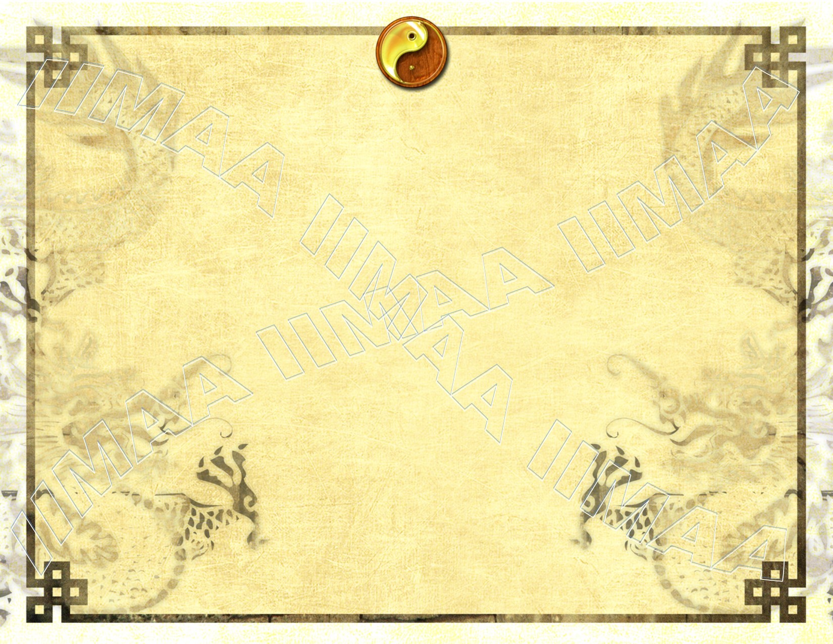 Student YIN YANG Dragon Certificate International Independent Martial Arts Template