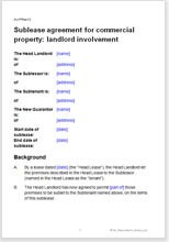 Sublease Agreement Template Commercial Property