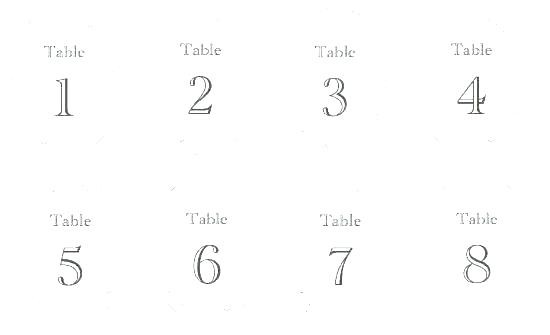 Table Number Template Word Printable Numbers Free Templates