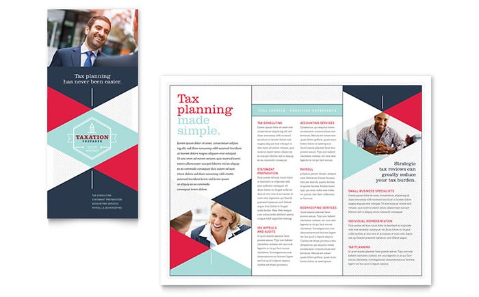 Tax Preparer Brochure Template Design Sample Accounting