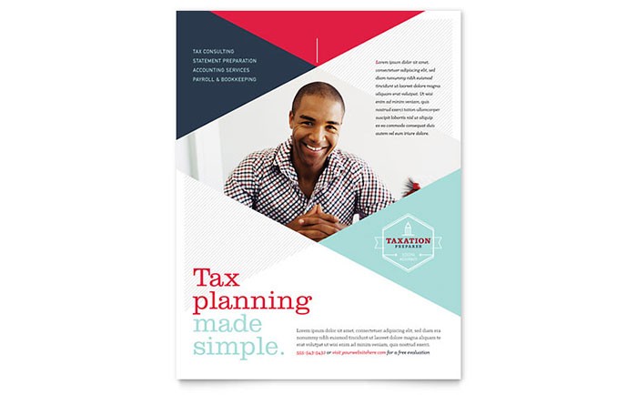 Tax Preparer Flyer Template Design Accounting Templates