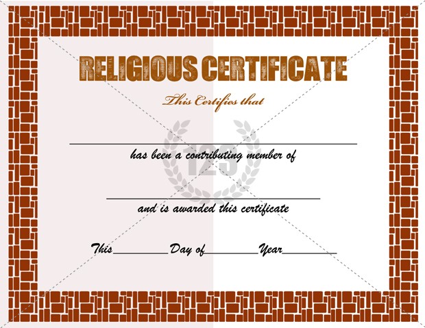 Template Design Christian Certificate Collection Of