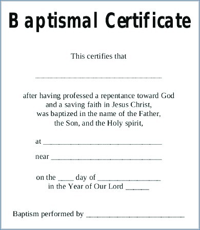 Template For Baptism Certificate Zrom Tk