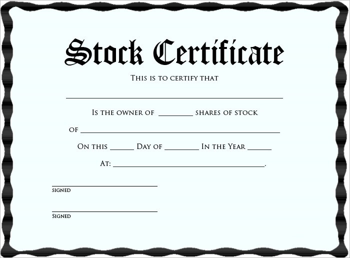 Template Stock Certificate Ukran Agdiffusion Com Free Microsoft Word