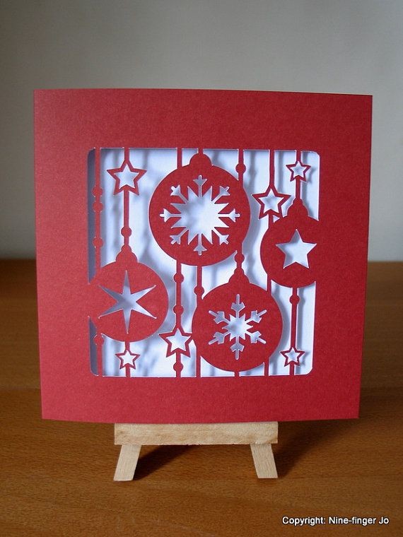 Template SVG Christmas Card Papercut Cards Paper Cut
