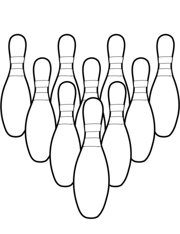 Ten Bowling Pins Coloring Page Free Printable Pages Pin