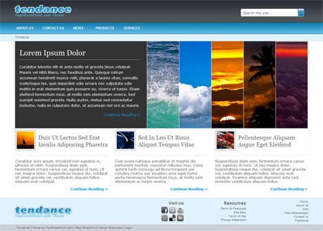 Tendance Free SharePoint 2010 Theme Best Design Examples Sharepoint Themes