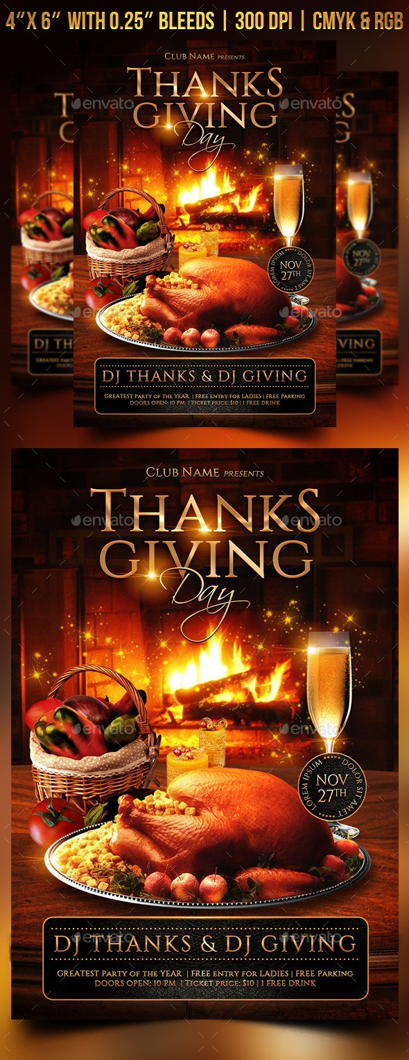 Thanksgiving Day Flyer Template By Gugulanul GraphicRiver Templates