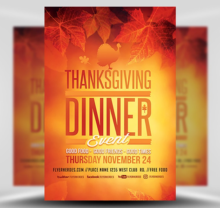 Thanksgiving Dinner Event Flyer Template FlyerHeroes Day Templates Free