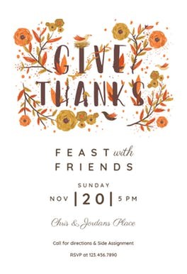 Thanksgiving Invitation S Free Greetings Island
