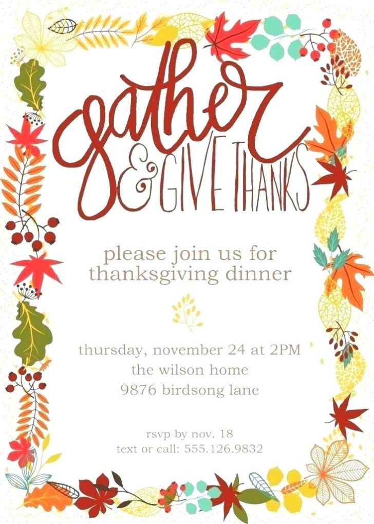 Thanksgiving Invitation Templates Free Word Nicosy Info