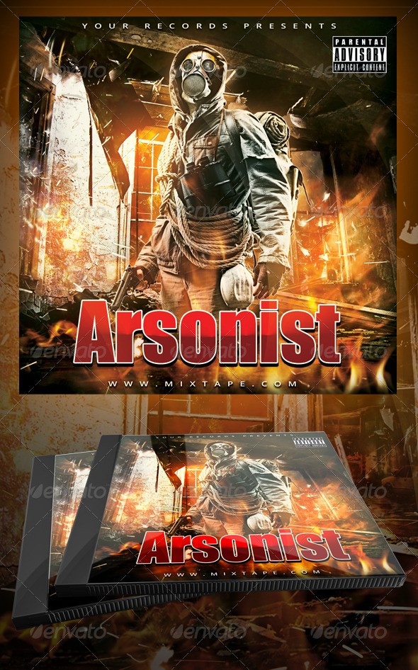 The Arsonist Mixtape CD Cover Template By Yellow Emperor Cd Templates