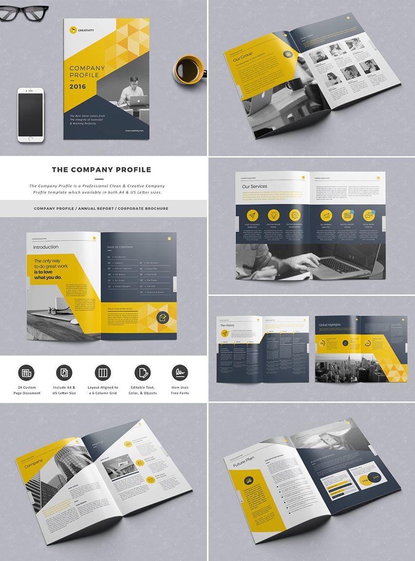 The Company Profile InDesign Template Work Pinterest Indesign