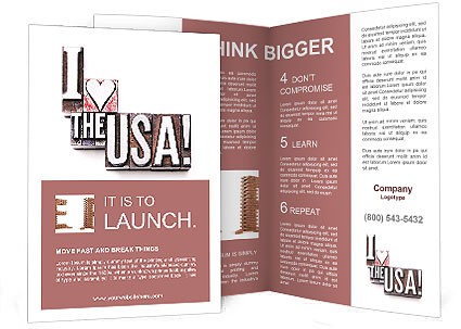 The Phrase I Love USA Brochure Template Design ID America