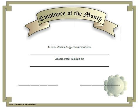 This Silver Grey Certificate Recognizes An Employee Of The Month Free